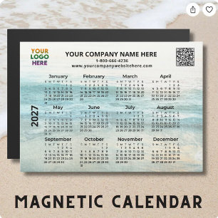 Imán de calendario de océano QR del logotipo del n