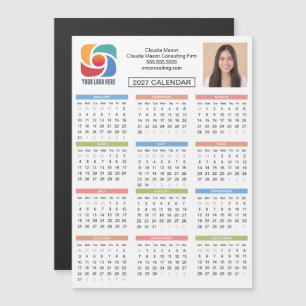 Imán de calendario empresarial 2027 personalizado