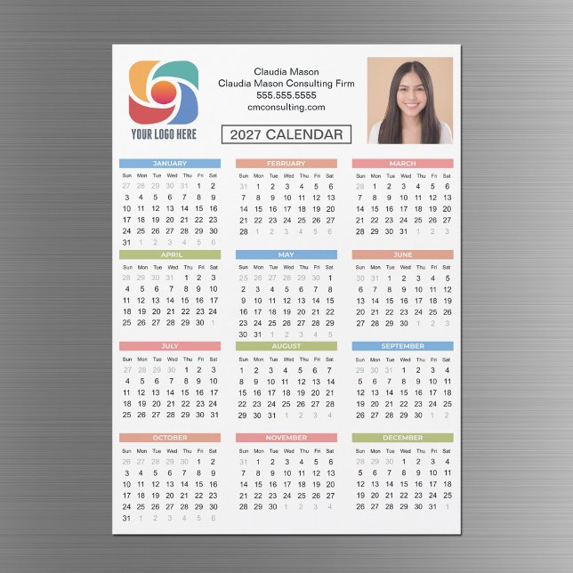 Imán de calendario empresarial 2027 personalizado  (Subido por el creador)