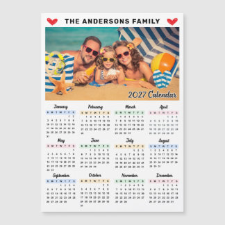Imán de calendario personalizado moderno 2027