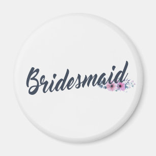 Imán de Caligrafía para Boda de Damas de Honor Ele