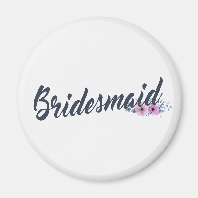 Imán de Caligrafía para Boda de Damas de Honor Ele (Frente)