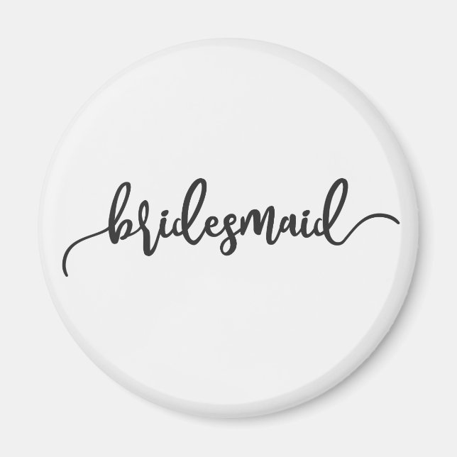 Imán de Caligrafía para Boda de Damas de Honor Ele (Frente)