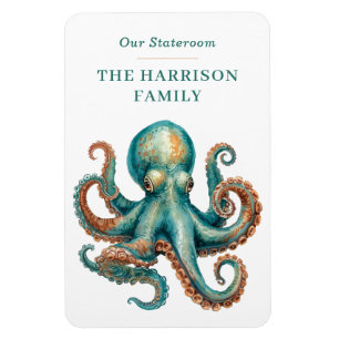 Imán de camarote de barco de crucero de pulpo