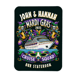 Imán de camarote de barco de crucero Mardi Gras