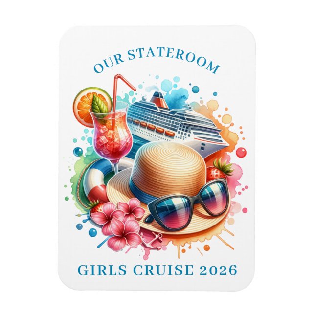 Imán de camarote de crucero para niñas (Vertical)