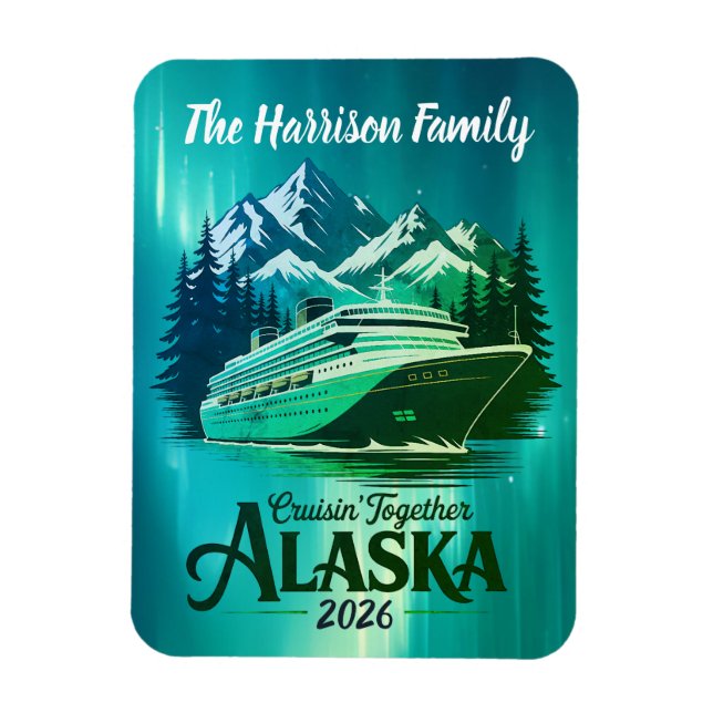 Imán de camarote de crucero por Alaska (Vertical)