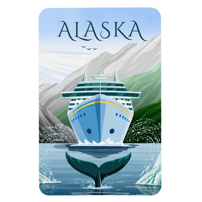 Imán de camarote de crucero por Alaska (Vertical)