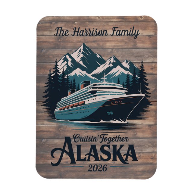 Imán de camarote de crucero por Alaska (Vertical)