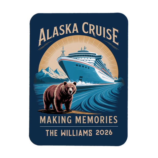 Imán de camarote de crucero por Alaska (Vertical)