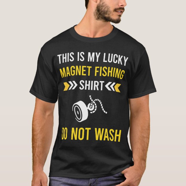 Imán de Camiseta Afortunada para Pescar (Anverso)