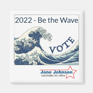 Imán de campaña de personalizable de la ola azul 2