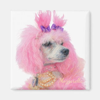 Imán de caniche rosa, decoración de caniche