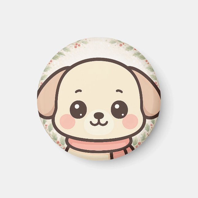 Imán de cara de cachorro Kawaii lindo  (Frente)