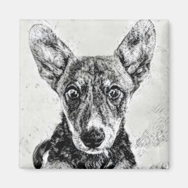 Imán de Cara de Perro Adorable (Frente)