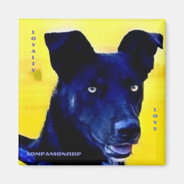 Imán de Cara de Perro de Lealtad Amor (Frente)