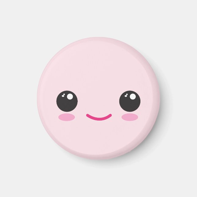 Imán de Cara Kawaii Feliz (Frente)