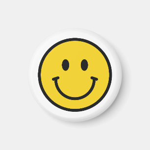 Imán de cara sonriente. Emoji divertido