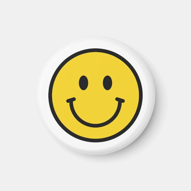 Imán de cara sonriente. Emoji divertido  (Frente)