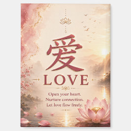Imán de carácter chino del amor (愛)