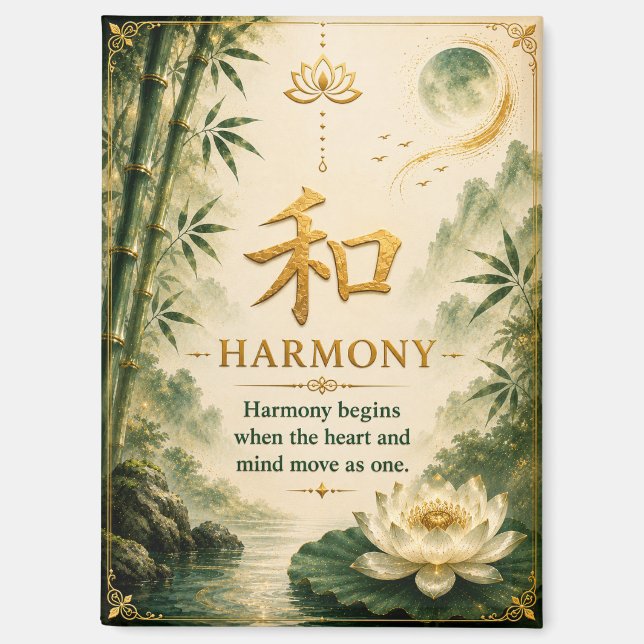 Imán de carácter chino Harmony (和) (Anverso)