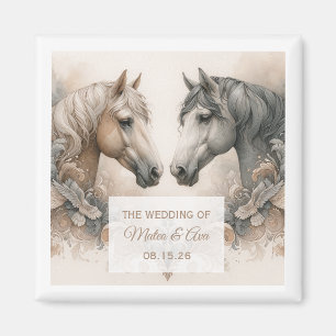 Imán de casamiento personalizado para caballos cau