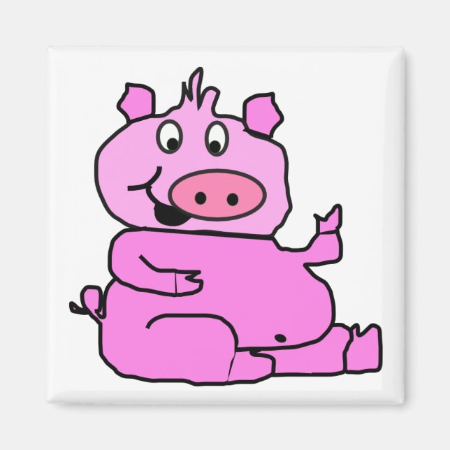 Imán de cerdo Personalizado rosa (Frente)