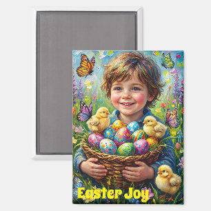 ~ IMÁN de Cesta de Huevos de Pollitos de Pascua ~