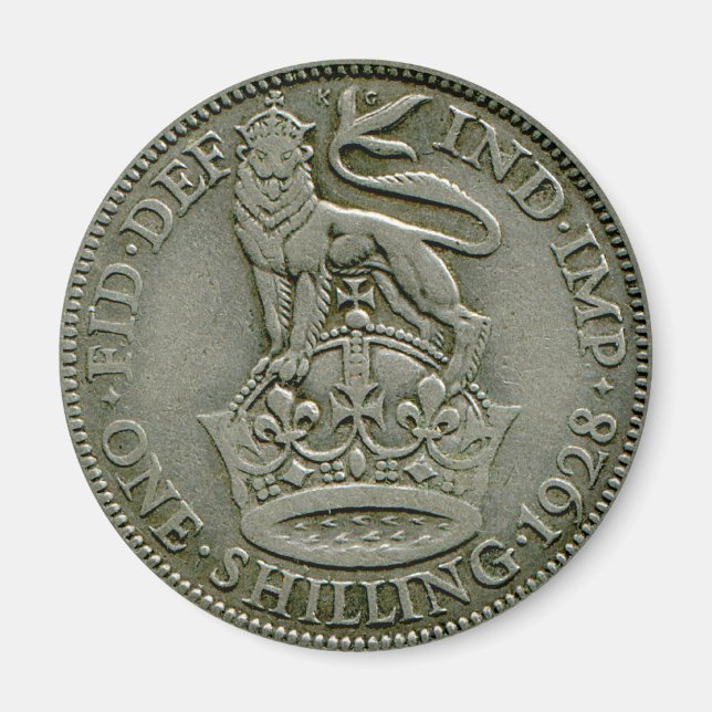 imán de chelín británico de 1928 (Frente)