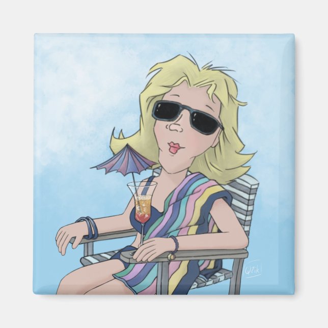 Imán de chica de playa (Frente)