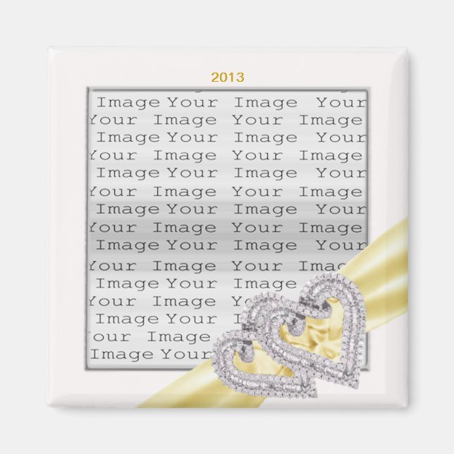 Imán de cinta de limón de corazón personalizado (Frente)