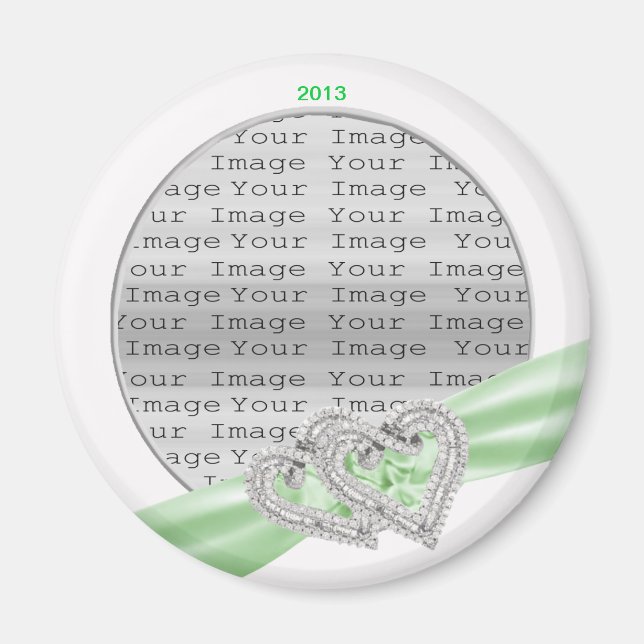 Imán de cinta de personalizado de corazón (Frente)