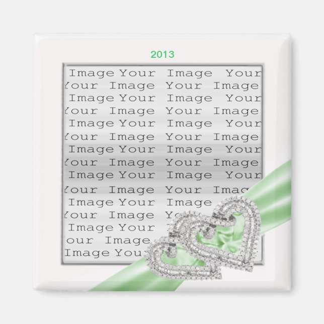 Imán de cinta de personalizado de corazón (Frente)