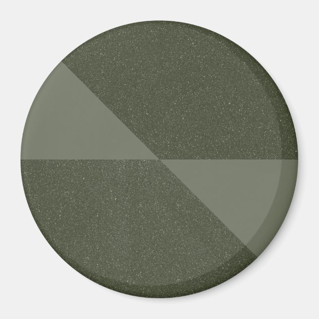 Imán de Círculo Cuartelado Verde Musgo (Frente)