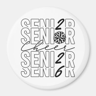 Imán de círculo de animadora senior 2026