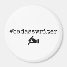 imán de círculo de escritores de badasswriter