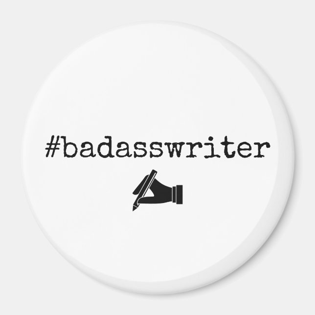 imán de círculo de escritores de badasswriter (Frente)