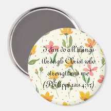 Imán de Círculo Floral Personalizado -Verso Biblia