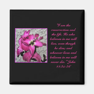 Imán de cita de la Biblia floral de Pascua