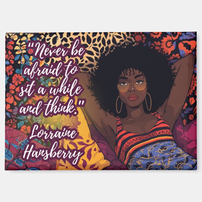 Imán de cita de Lorraine Hansberry Siéntate un rat (Anverso)