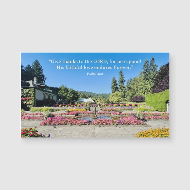 Imán de cita inspiradora de jardines de flores de  (Anverso)