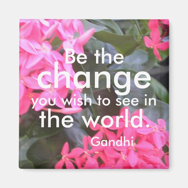 Imán de citas motivacionales de Gandhi (Frente)