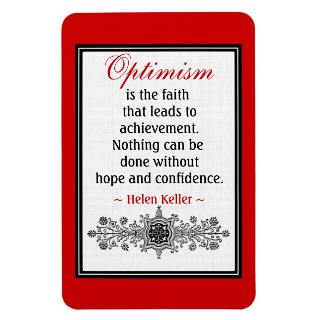 Imán de citas motivacionales Helen Keller :Optimis (Vertical)
