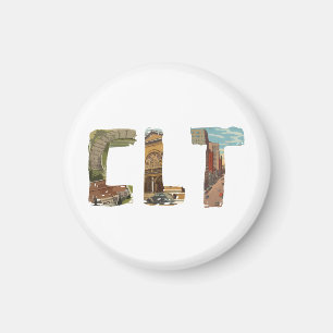 Imán de CLT Charlotte Carolina del Norte