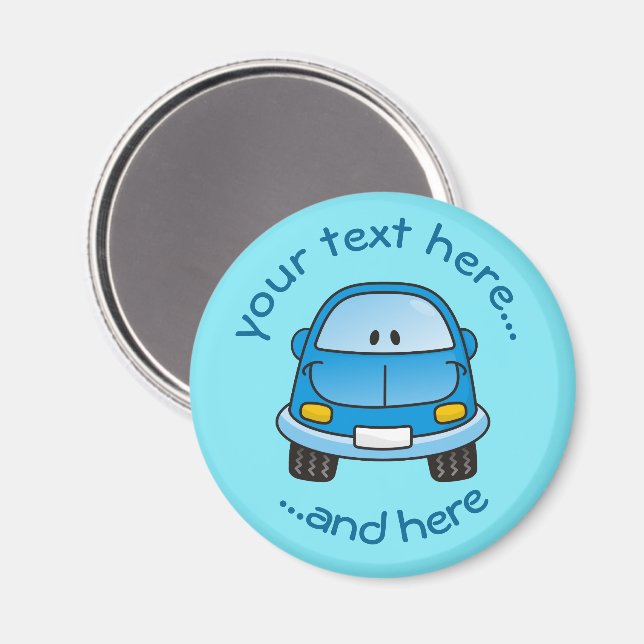 Imán de coche de Personalizado azul (Anverso/Reverso)