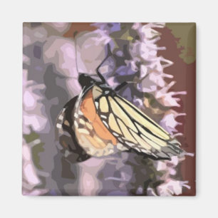 Imán de cocina con mariposa en flor de hisopo
