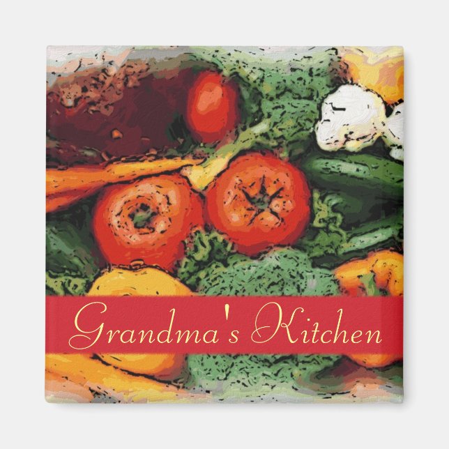 imán de cocina de arte vegetal de personalizable (Frente)