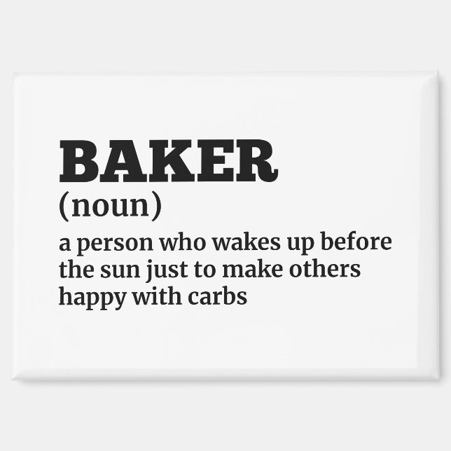 Imán de cocina de definición de Baker (Anverso)