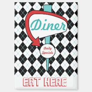 Imán de cocina de restaurante retro