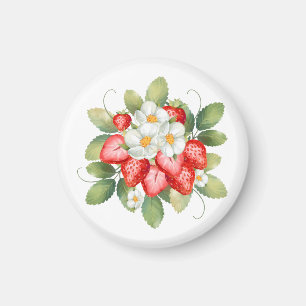 Imán de cocina decorativo de flor de fruta de fres